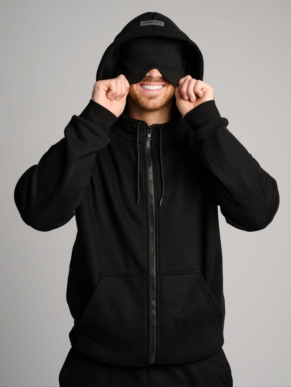 Comfrt Airplane Mode Travel Zip Hoodie Obsidian